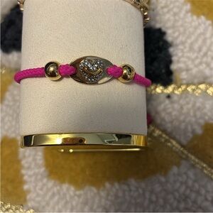 Juicy Couture pink Cord Bracelet with Gold Accents